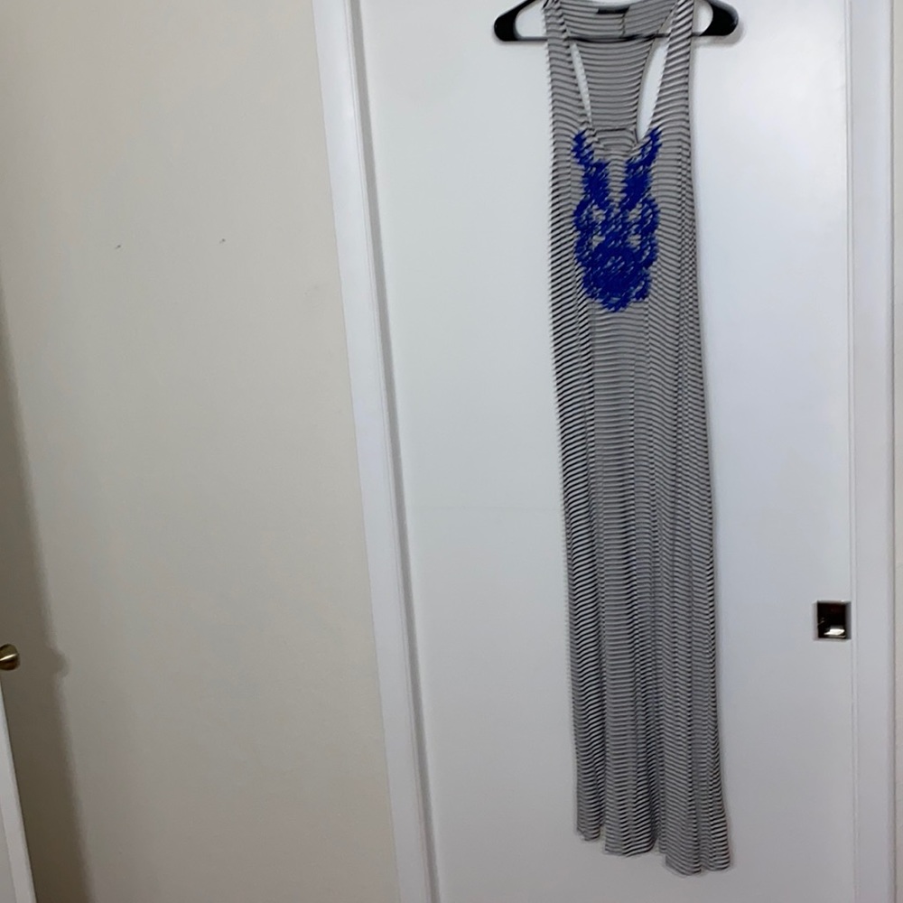 Black/white striped maxi dress